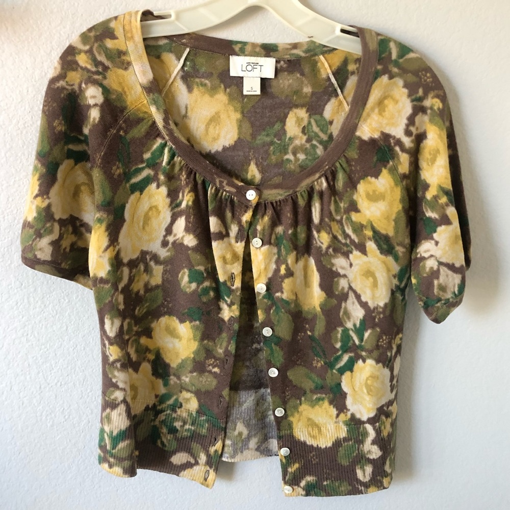 Ann Taylor Loft floral cardigan